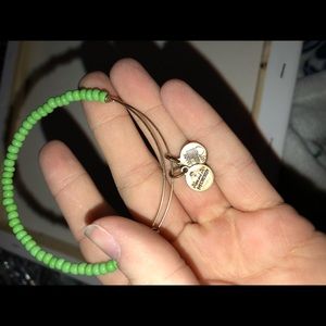 Green beaded Alex and Ani bracelet